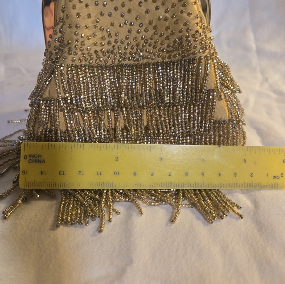Inge Christopher Gold Beaded Evening Bag